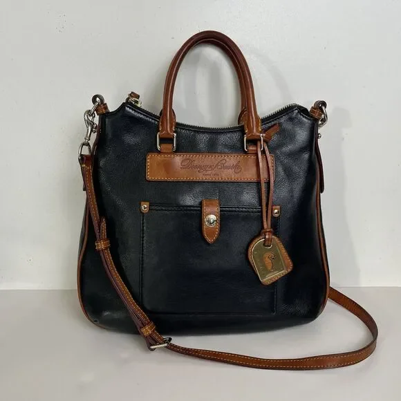 Dooney Bourke Florentine Vacchetta Leather Satchel Crossbody Old Money Heritage - Picture 2 of 13